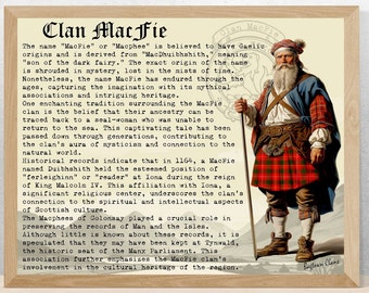 MacFie Scottish Clan History Poster