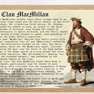 Clan MacMillan Scottish History Poster