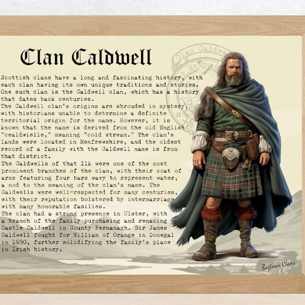 Clan Caldwell Scottish History Poster