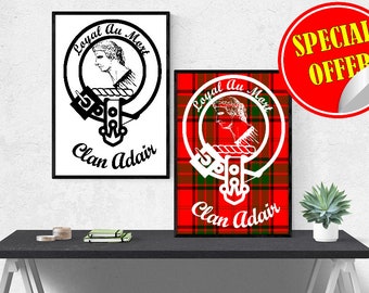 Clan-Adair Crest Tartan Poster