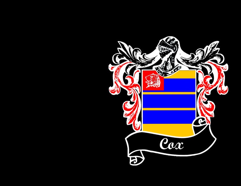 Cox Coat of Arms Vintage Poster Etsy
