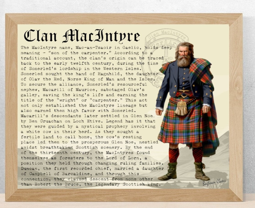 Clan Macintyre Vintage Poster Etsy
