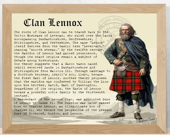 Plakat z historią Szkocji klanu Lennox