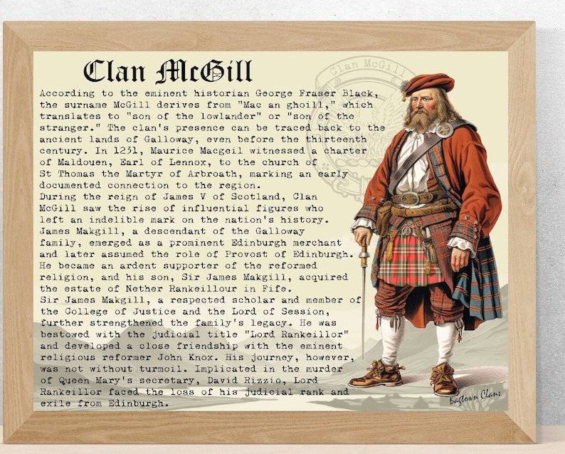 Clan McGill Scottish History Poster