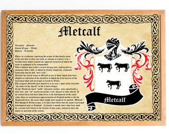 Plakat vintage z herbem Metcalf