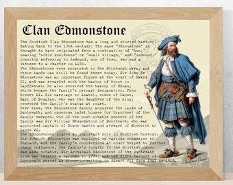 Clan Edmonstone Scottish History Poster