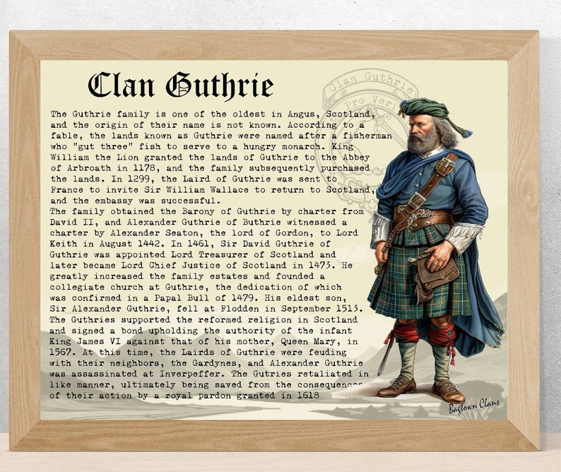 Clan Guthrie Scottish History Poster