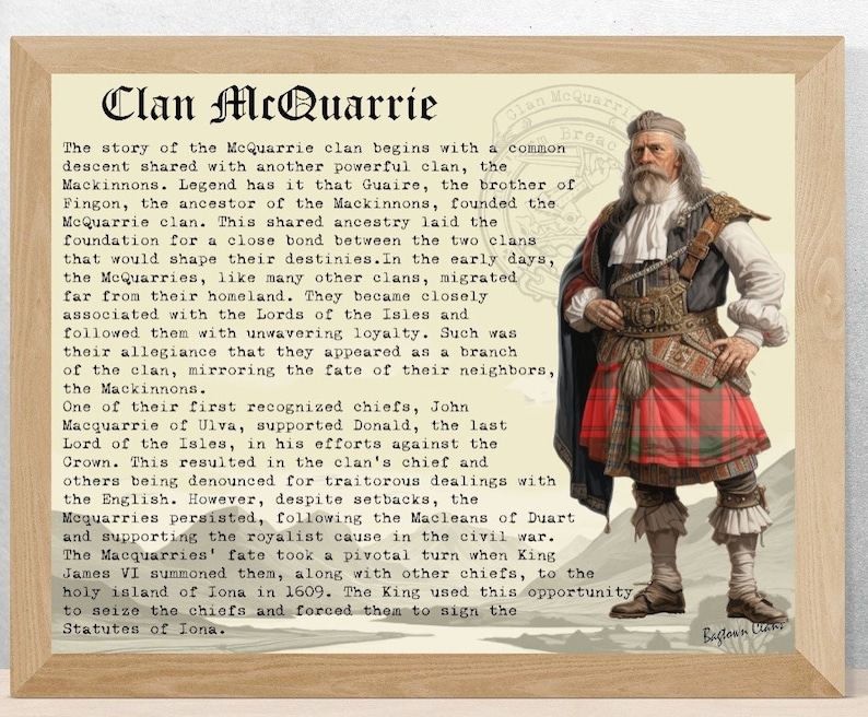 Clan McQuarrie Scottish History Poster