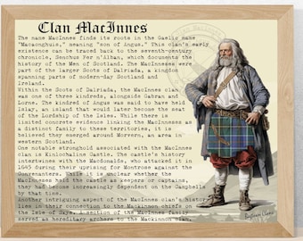 MacInnes Scottish Clan History Poster