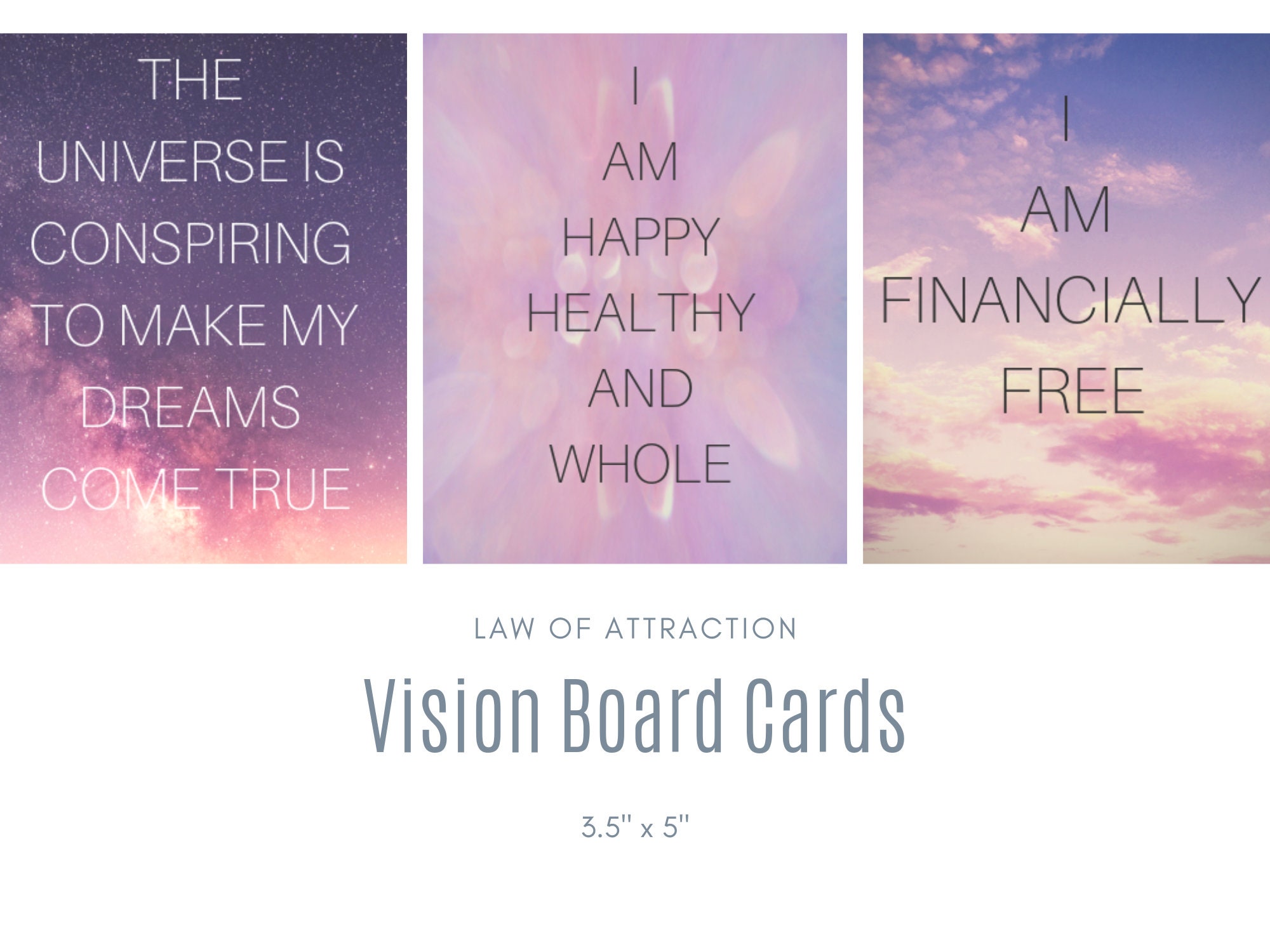 Vision Board Cards Law of Attraction Quotes Affirmations - Etsy