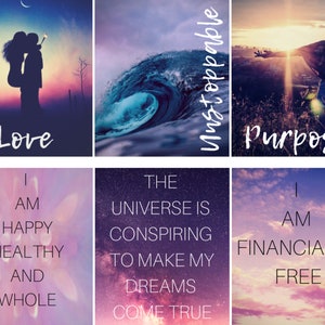 Vision Board Cards Law of Attraction Quotes Affirmations Printable Office Wall Decor Instant Download 3.5 x 5 Cards image 4