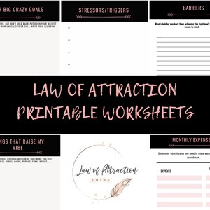 Law of Attraction Toolkit | 100 Affirmations | Morning Routine | Planner | 11 Law of Attraction Worksheets