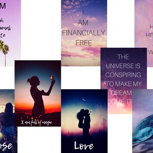 Vision Board Cards Law of Attraction Quotes Affirmations Printable Office Wall Decor Instant Download 3.5 x 5 Cards image 5