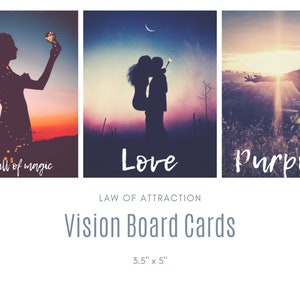 Vision Board Cards Law of Attraction Quotes Affirmations Printable Office Wall Decor Instant Download 3.5 x 5 Cards image 3