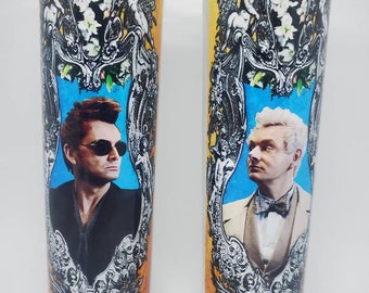 Good Omens Inspired// Crowley// Aziraphale// Neil Gaiman// Terry Pratchett// Fandom Devotion// Saint Candles// Fandles