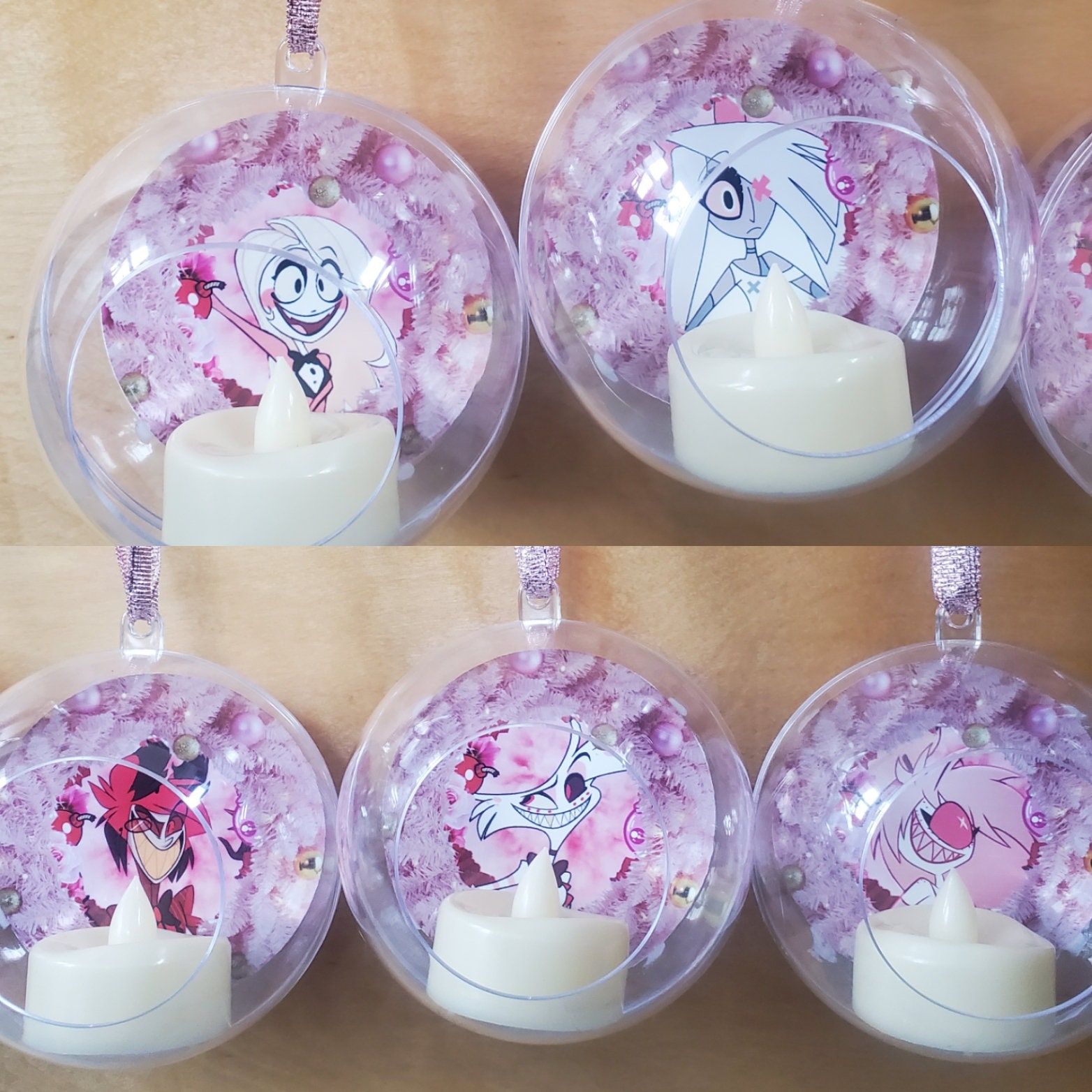 Hazbin Hotel Christmas Candle Ornaments// Charlie// Vaggie