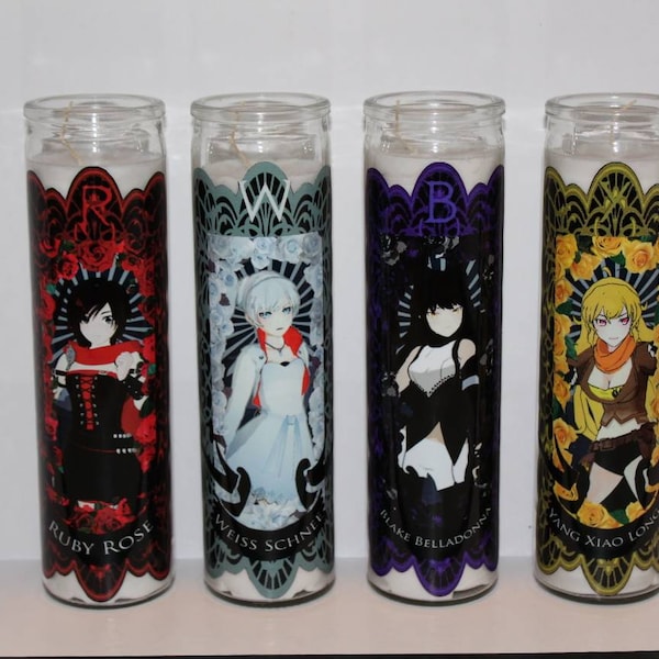 RWBY Candles// Ruby Rose// Weiss Schnee// Blake Belladonna// Yang Xiao Long// Prayer Candles// Fandle