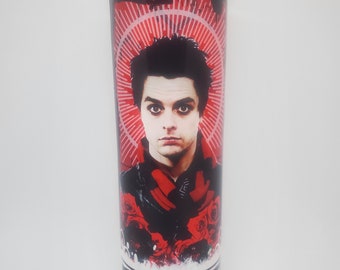 Green Day Inspired Saint Candle// Billie Joe Armstrong// Jesus of Suburbia// Punk Rock Music// Hellamega// Emo// Goth// Fandom Devotion