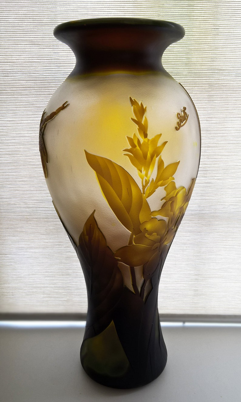 Art Nouveau Style Vase LARGE Glass Vase Decorative Vase Etsy