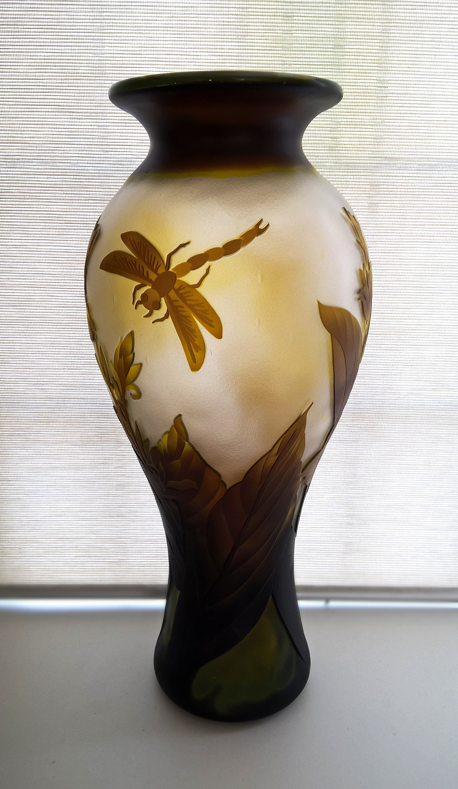 Art Nouveau Style Vase LARGE Glass Vase Decorative Vase Etsy