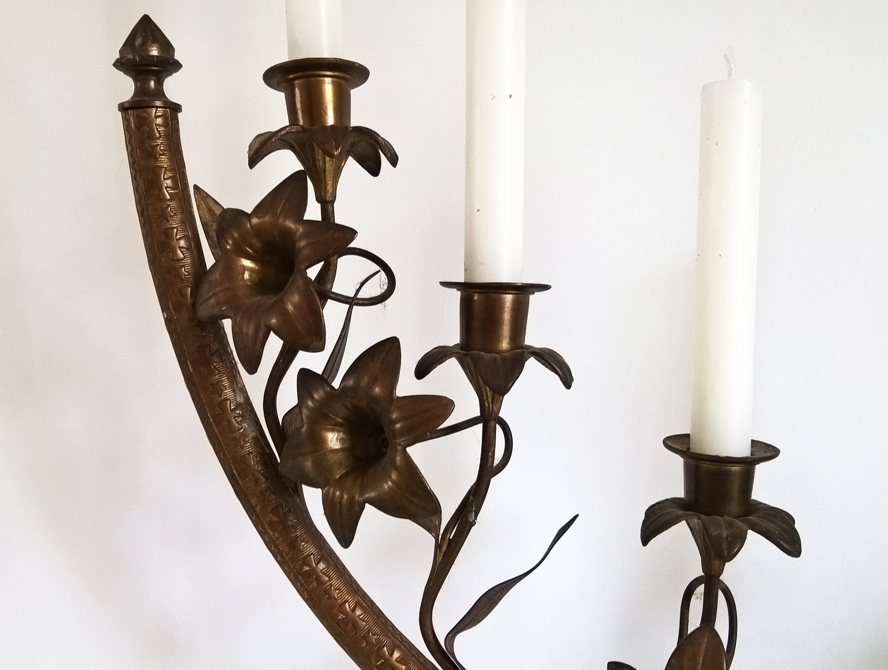 Antique Large Altar Candlestick 7 Candles Candle Stand Maltese Etsy