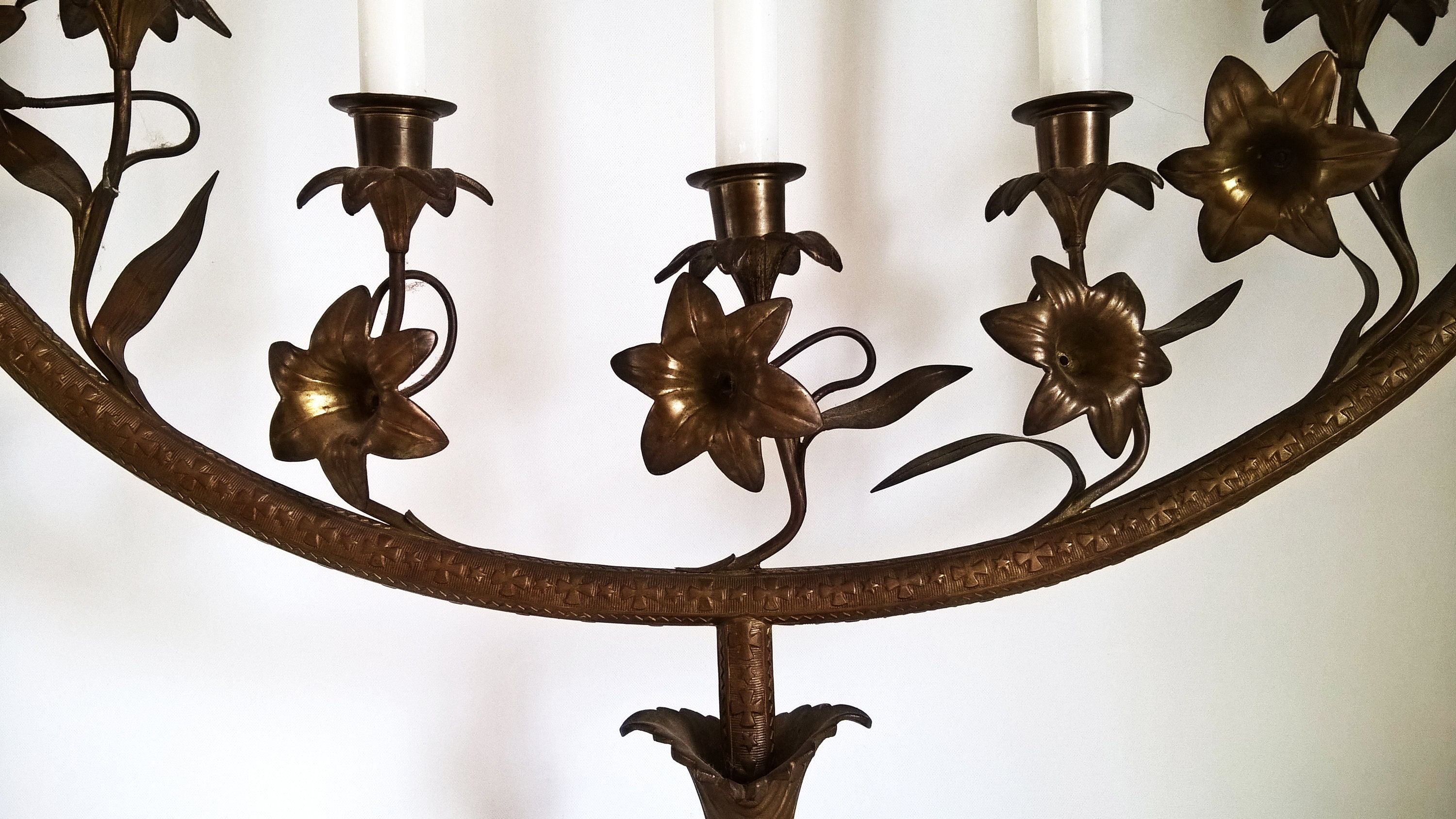 Antique Large Altar Candlestick 7 Candles Candle Stand Maltese Etsy