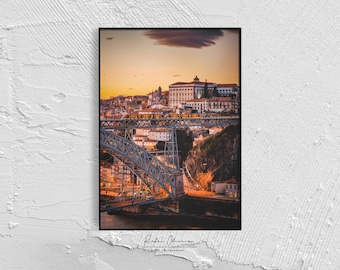 porto in portugal, oporto, porto poster, portuguese prints, porto portugal, photo wall decor, travel wall art, douro river, print portugal