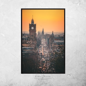 Scotland | Edinburgh | Wall decor | Sunset | Landscape | City | Wall Art | Architecture Print | Poster | decor