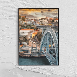 Arte de Oporto, Impresión de Oporto, Arte de Portugal, Impresión de Portugal, Cartel de Oporto, Arte de la pared de Portugal, Regalo de Portugal, Arte de la pared de Oporto, Regalo de Oporto, Oporto