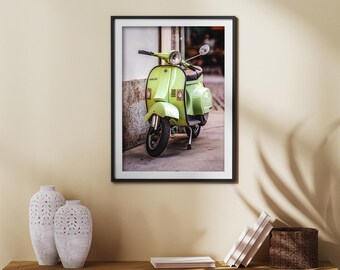 Vintage Vespa Print | Vespa Wall Decor | Classic Scooter Poster |  Vespa Photography | Retro Vespa Poster | Antique Vespa Print, Wall Art