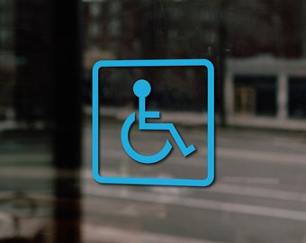 Handicap Decal, Wheelchair Decal, Wheelchair Accessible, Multiple Colors, Vinyl Decal, Vinyl Sticker, International Symbol of Access