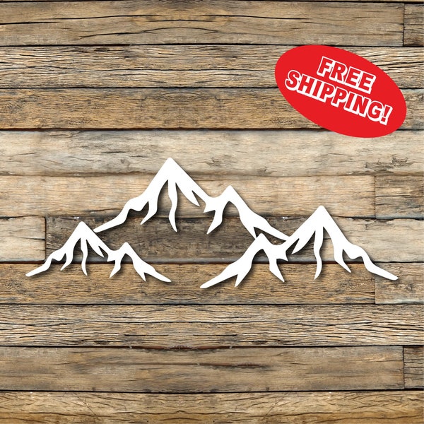 Mountain Range Decal - Multiple Colors and Sizes Available - Car Decal, Mountain Range Sticker, Mountain Range Vinyl Decal, Outdoors