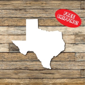 Texas Car Decal, Texas Bumper Sticker, Multiple Sizes and Colors Available, Vinyl Car Decal