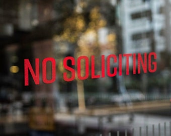 No Soliciting Vinyl Decal - Multiple Colors & Sizes