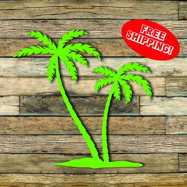 Palm Tree Decal - Multiple Colors and Sizes - Vinyl Decal, Beach Theme Decor, Car Sticker, Wall Cling, Island Vibes, Tropical, Coconut