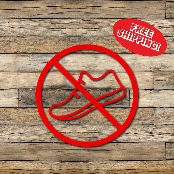 No Shoes Allowed Decal, No Walking Decal, Shoes Prohibited, No Shoes Vinyl Decal, Vinyl Sticker, Multiple Colors Available