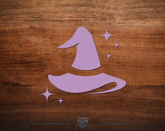 Witch Hat Vinyl Decal - Choose Your Color and Size