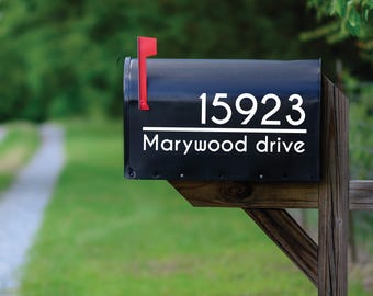 Custom Mailbox Decal - Address and Street Name, Customized