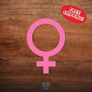 Female Symbol Decal - Multiple Colors and Sizes -  Car Decal, Vinyl Decal, Gender Sign Decal
