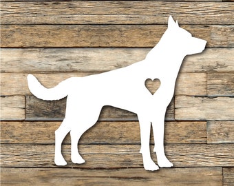 German Shepherd Decal: Heart GSD Vinyl Sticker