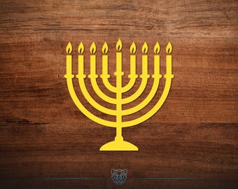 Menorah Vinyl Decal - Choose Your Color and Size