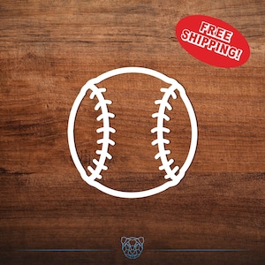 Baseball Vinyl Decal - Multiple Colors and Sizes -  Sports Decals, Custom Decals Available