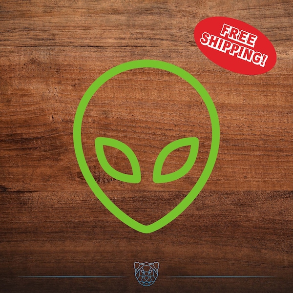 Alien Decal - UFO - Multiple Colors and Sizes -  Car Decal, Alien Vinyl Decal, Area 51, Extraterrestrial Sticker