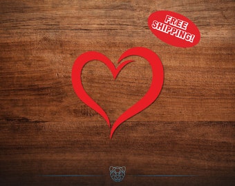 Heart Vinyl Decal, Heart Sticker, Heart Car Decal - Choose Your Color and Size