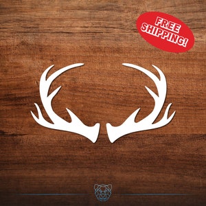 Antlers Vinyl Decal - Multiple Colors and Sizes -  Car Decal, Vinyl Decal, Buck, Truck Decal, Hunting, Deer Antlers, Elk, Hunting Sticker