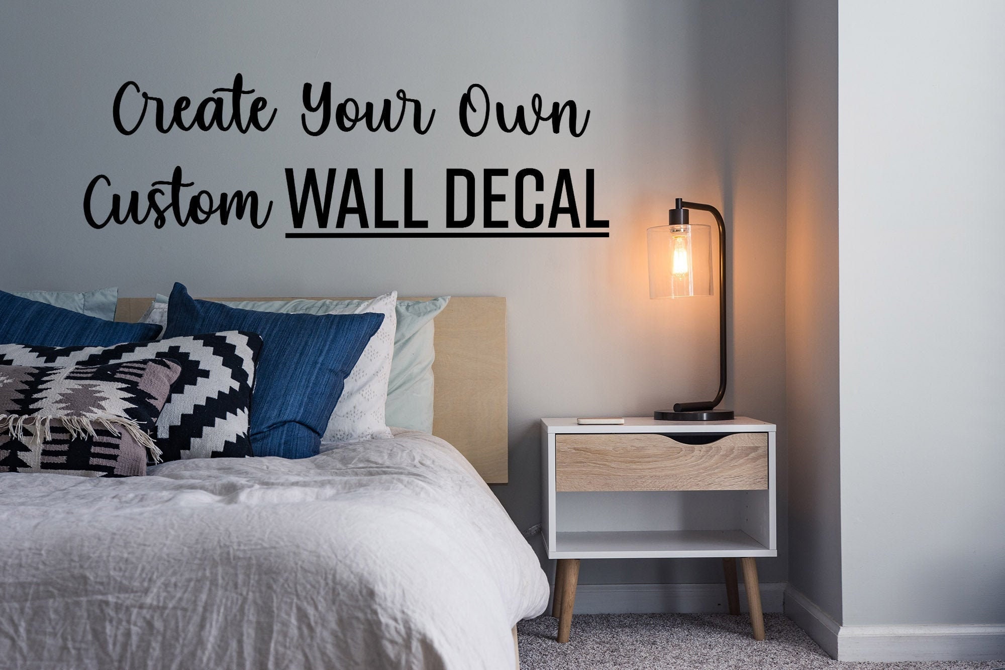 Custom Wall Decal Create Your Own Vinyl Wall Decal Office Etsy