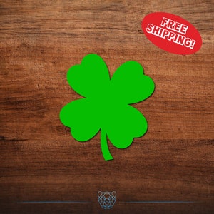Four Leaf Clover Decal - Multiple Colors and Sizes -  Vinyl Decal, Car Decal, Lucky Clover, Irish, St. Patrick&#39;s Day, Green