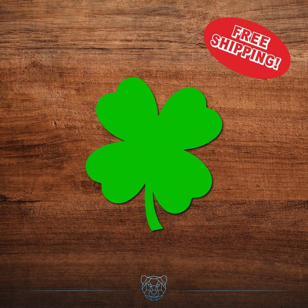 Four Leaf Clover Decal - Multiple Colors and Sizes -  Vinyl Decal, Car Decal, Lucky Clover, Irish, St. Patrick's Day, Green