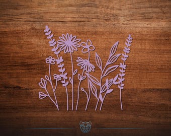 Wild Flowers Vinyl Decal - Multiple colors and sizes