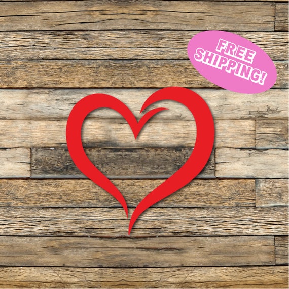 Heart Vinyl Decal Heart Sticker Heart Car Decal Choose Etsy